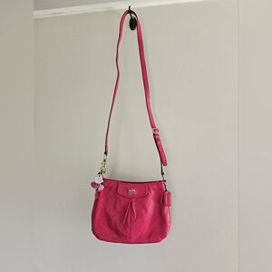 Coach- Chic Hot Pink Crossbody Bag with Charm
